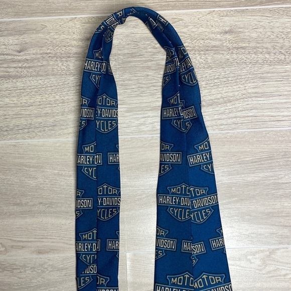 Vintage 1996 Harley-Davidson Classic Logo Blue Tie - Picture 14 of 16